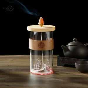 Fontaine d'encens en verre - Montagne enneigée