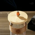 Cascade d'encens en verre avec motif montagne