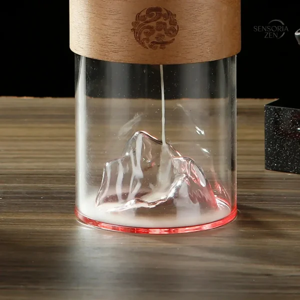 Décoration zen : Fontaine d'encens en verre et bambou