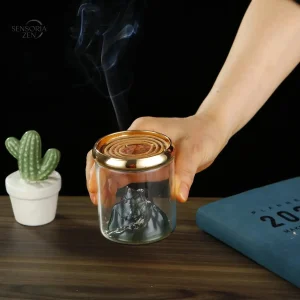 Fontaine d'Encens en Verre, style montagne pour détente