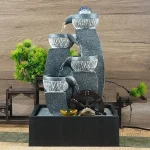 Fontaine Zen intérieure LED avec roue et cristal