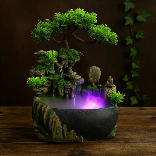 Fontaine de bureau Feng Shui – Cascade LED relaxante