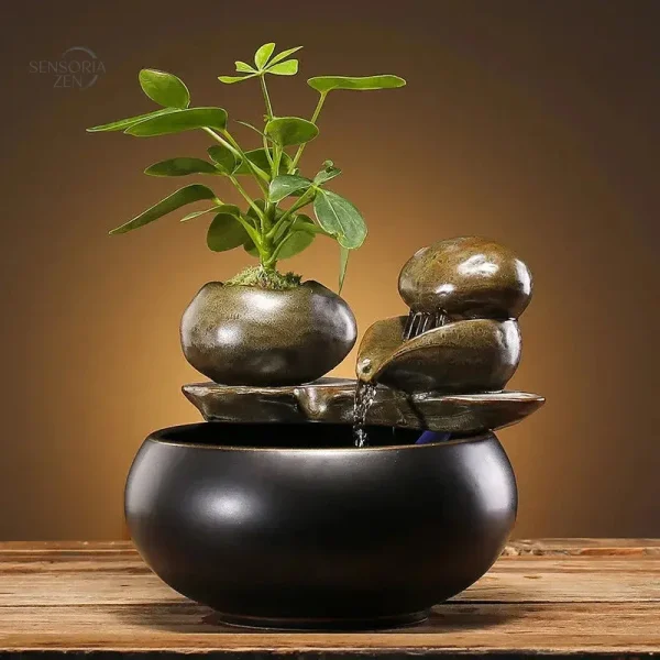 fontaine-zen-d-interieur-en-ceramique-cascade-moderne-1 Fontaine Zen en céramique, design cascade moderne