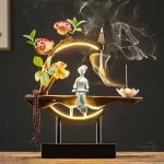 Fontaine lumineuse pour diffusion d'encens apaisant