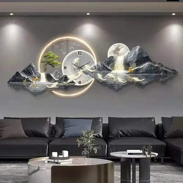 Horloge au design épuré, ambiance sereine