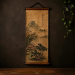 Kakemono chinois - Calligraphie et paysage traditionnel