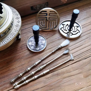 Kit Outils Encens Cuivre Rétro – 6 Pièces