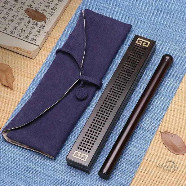 Kit Porte-Encens Bois Massif Artisanal Écrin Ebène
