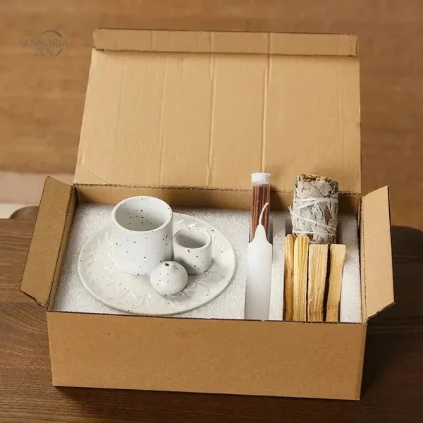 Accessoires d'encens : kit céramique avec Palo Santo