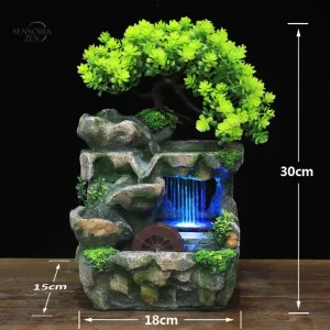 Décoration zen : mini fontaine avec effet pluie relaxant