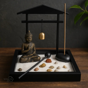 Mini Jardin Zen Feng Shui avec Bouddha et sable décoratif