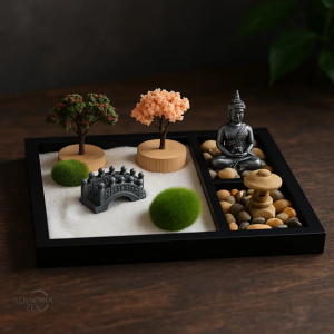 Mini jardin zen japonais pour bureau, kit Feng Shui