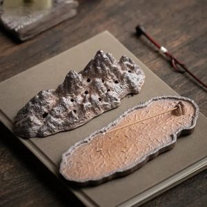 Support encens Montagne Zen en roches artisanales
