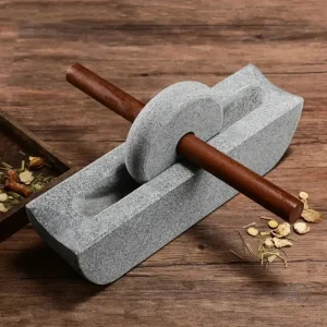 Accessoire d'encens en pierre et bois, design artisanal