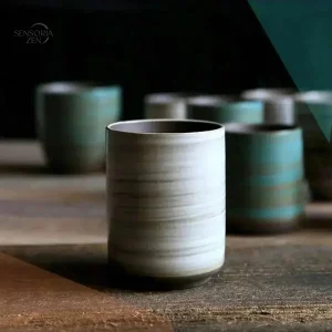 Mug Céramique Grès Craquelé Émaillé Artisanal Zen