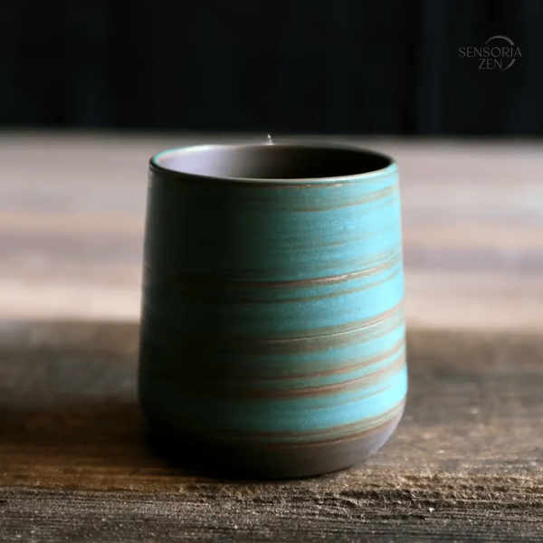 Mug céramique craquelé, style zen et apaisant