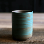Mug artistique en grès, émaillage fait main