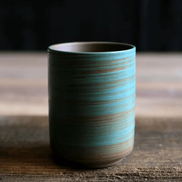 Mug artistique en grès, émaillage fait main