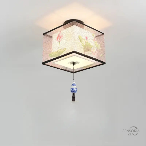 Lampe de plafond design lotus pour intérieur japonisant