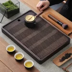 Plateau à Thé Rectangulaire en Bambou pour Cérémonie