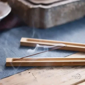 Porte-bâtons encens en bambou plat naturel ou laqué