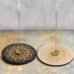 Porte-bâtons encens en bois naturel rond, Ø10cm