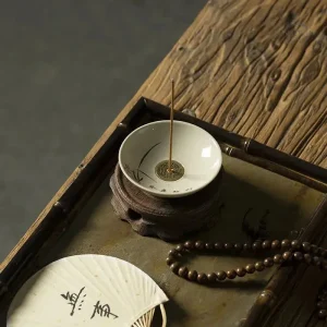 Porte-bâtons encens en céramique au style Wabi-Sabi
