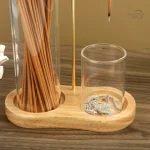 Support encens en verre, design anti-cendres efficace
