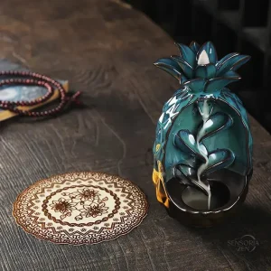 Porte-encens en céramique avec design exotique ananas
