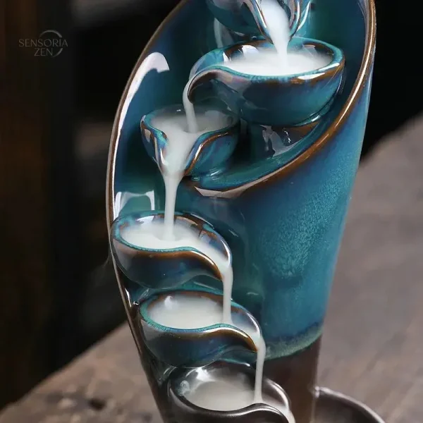 Fontaine à encens en céramique avec effet de retour de fumée