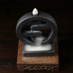 Fontaine d'encens en céramique pourpre avec effet cascade