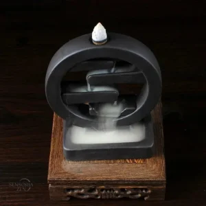 Fontaine d'encens en céramique pourpre avec effet cascade