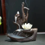 Porte-encens Lotus en argile violette