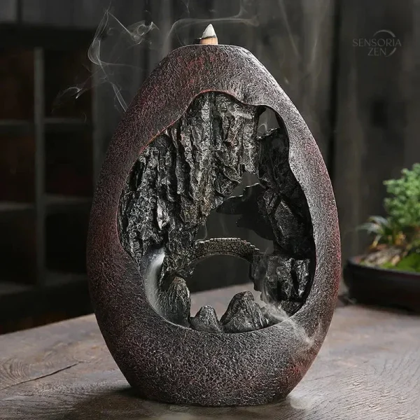 Accessoire zen : porte-encens montagneux 16 cm