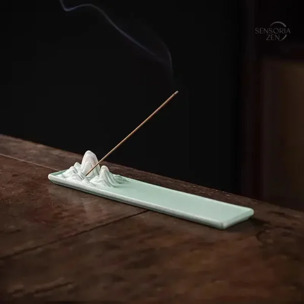 Porte-encens élégant en céramique, motif paisible