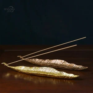 Porte-bâtons encens feuille en métal antique