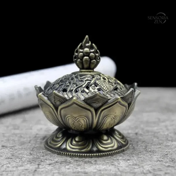 Accessoire d'encens Lotus en laiton, décoration et fonctionnalité