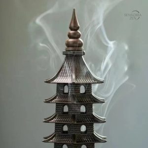 Support à encens en forme de pagode pour aromathérapie