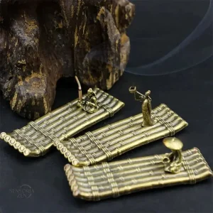 Support à encens en bronze, ambiance asiatique unique