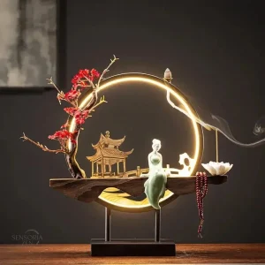 Porte-encens avec éclairage apaisant
