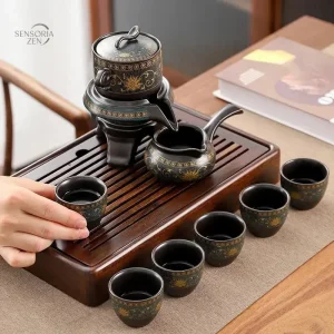 Service à Thé Gong Fu Cha en céramique avec tasses