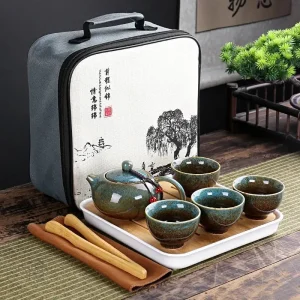 Set de Voyage Thé Chinois - Théière et 4 Tasses