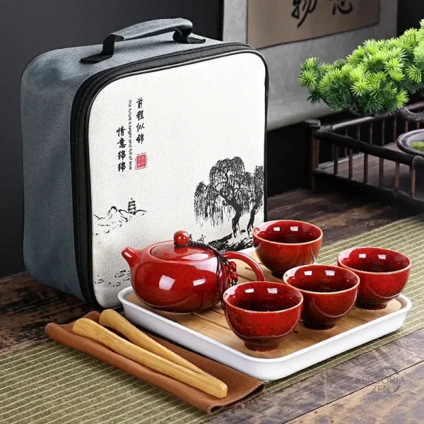 Accessoires de thé en céramique pour voyages