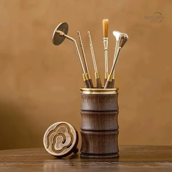 Accessoires d'encens en alliage bronze, kit complet et pratique