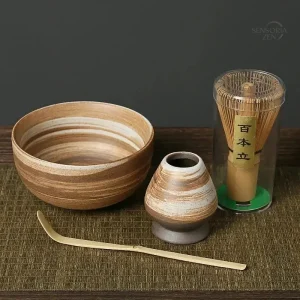 Set Matcha Japonais 4 Pièces – Bol et Fouet