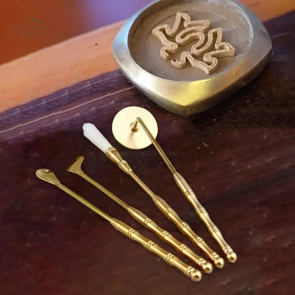 Set Outils Encens Laiton 4 Pièces DIY pour fabrication d'encens
