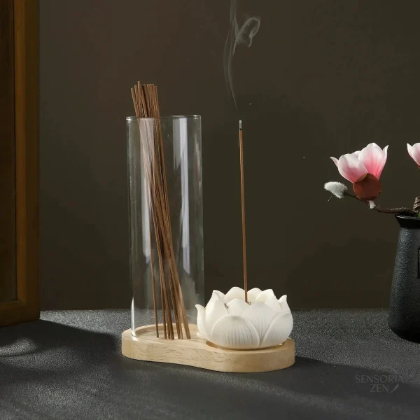 Support à encens en verre, design épuré et zen