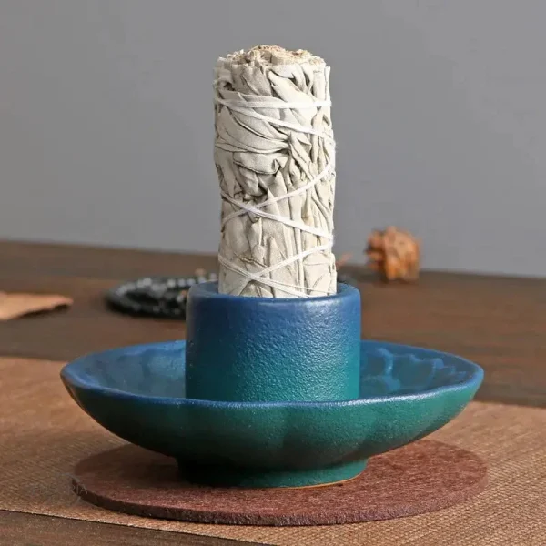 Porte-sauge élégant en céramique pour ambiance zen