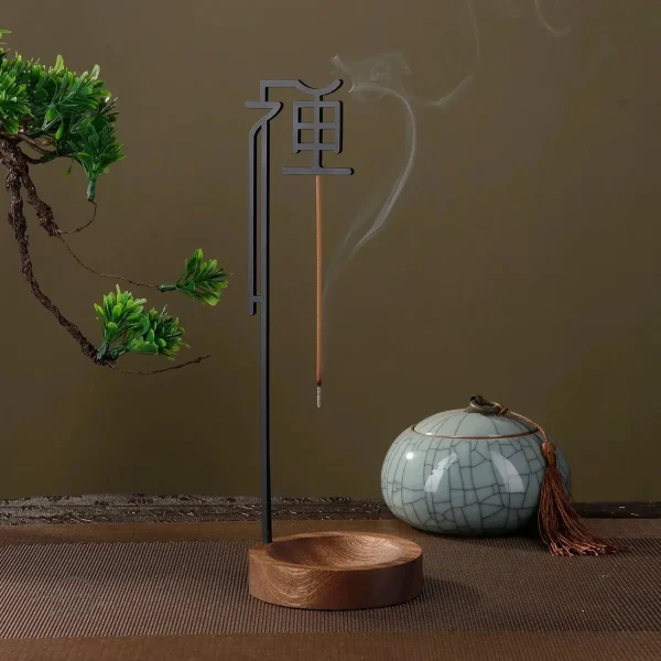 Porte-encens bâton en bois, style asiatique