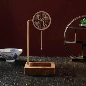 Porte-encens élégant en bois, design spirale suspendue